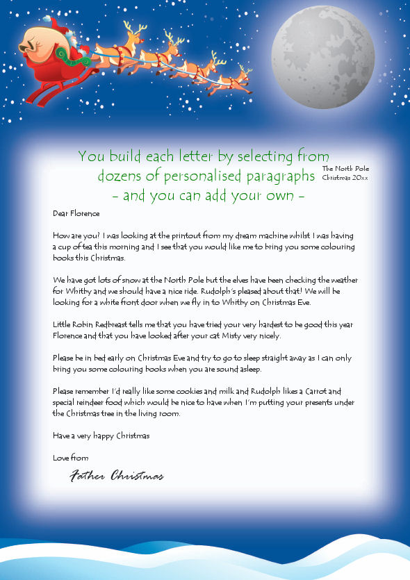 Reply Letters From Santa With Free Magical Reindeer Dust Child s Information Create Your Own 